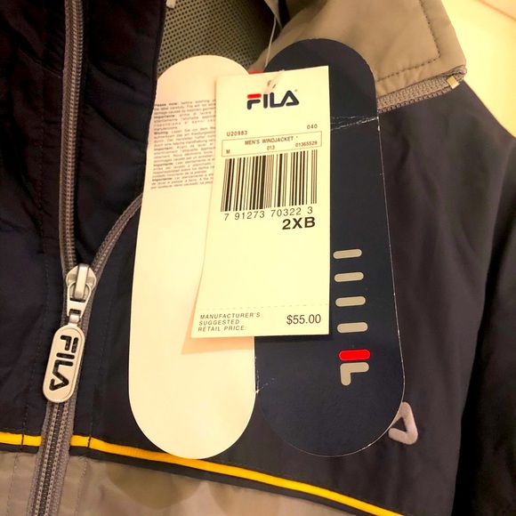 NEW FILA Gray & Black Wind Jacket-Size 2XB - Picture 6 of 8
